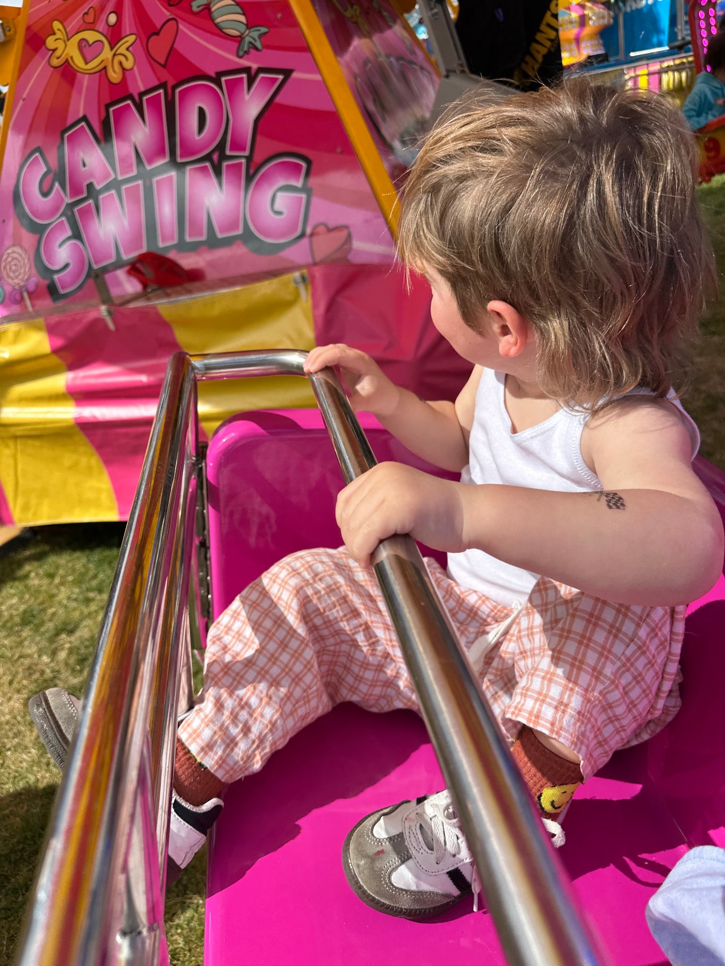Golden Hour Pants - Orange Checkered Print
