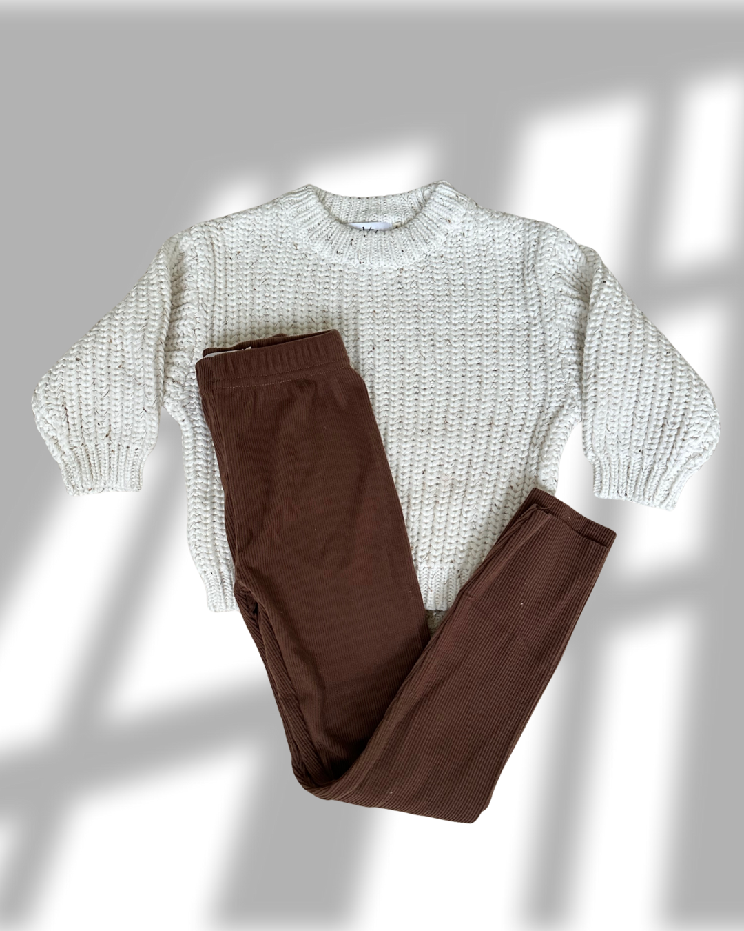 Brown toddler leggings, soft and stretchy cotton pants for Aussie kids