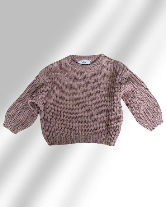 Dusty pink toddler knit sweater, 100% cotton, stylish kids clothing Australia