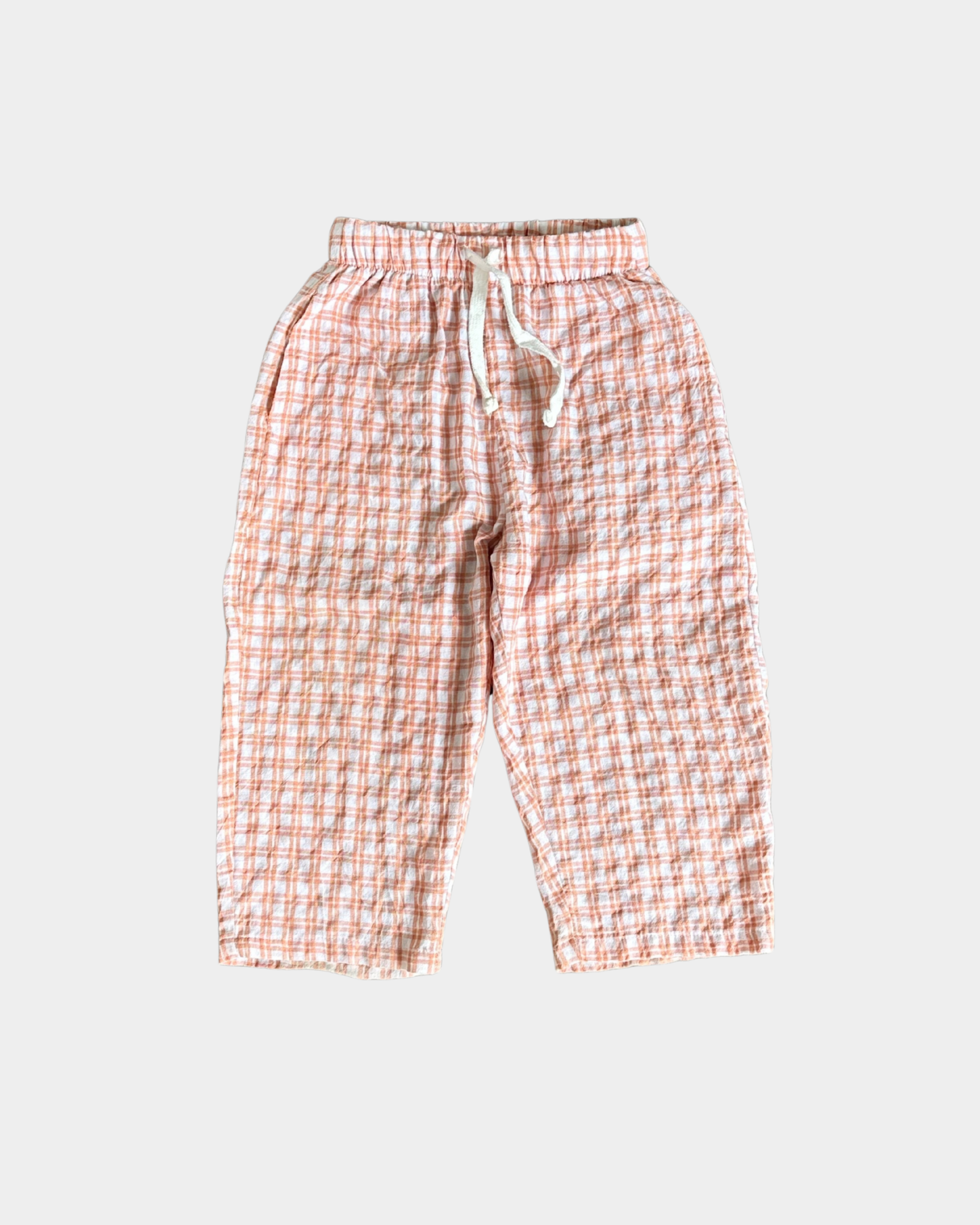 Golden Hour Pants - Orange Checkered Print - Image 1